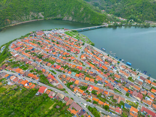 Orsova city and Danube river, Romania