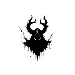 Mysterious horned figure shrouded in darkness creating a surreal and striking image