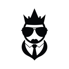 Cool King in Sunglasses Icon