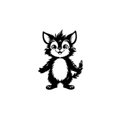 Charming cartoon feline illustration radiating youthful innocence and playful vitality