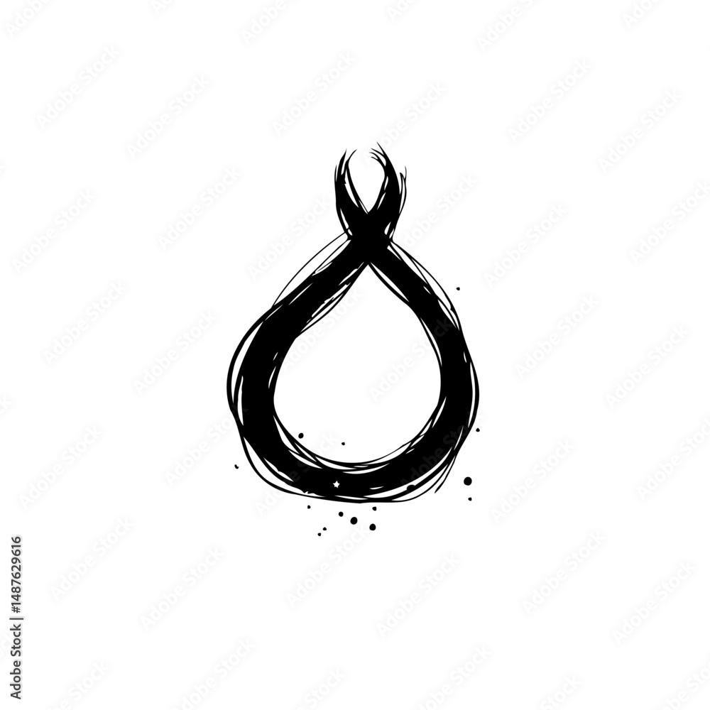 Poster artistic rendering of an abstract symbol evoking fluidity and enigmatic energy