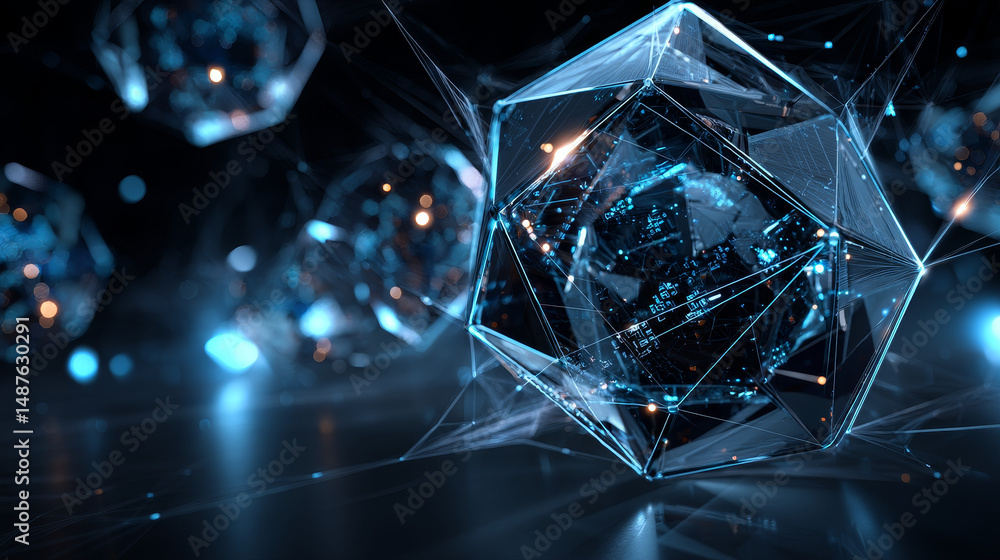 Aufkleber new year 2021 text form low poly model design with technology hi-tech futuristic digital concept. ve