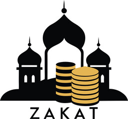 Zakat Charity Silhouette Vector Collection – Islamic Donation & Giving Icons, Boxes & More in Clean Silhouette Style
