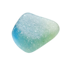 Tumbled sea glass shard on transparent background