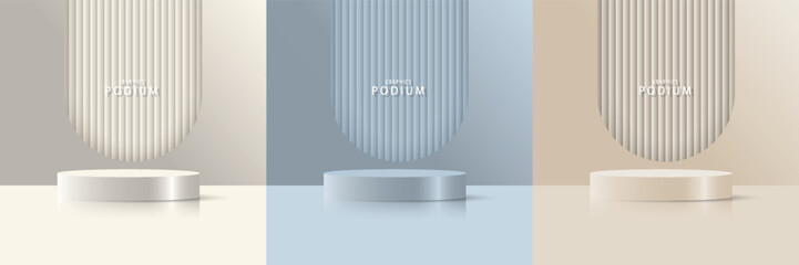 Podium displaying products and equipment Vector background for marketing Vector template
