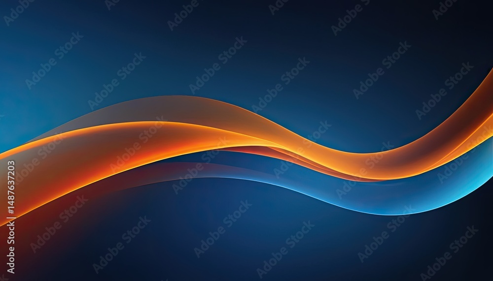 Poster abstract wave motion pattern on dark blue background wallpaper for digital technology ai generated 4