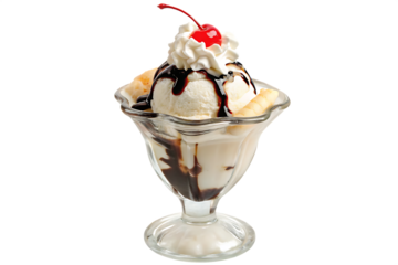 Sundae ice cream isolated on white background PNG 