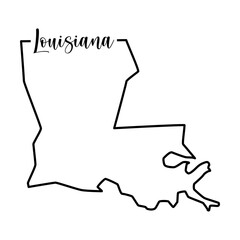 Louisiana map svg cut file. Isolated vector illustration.