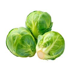 Fresh brussels sprouts isolated on white background
