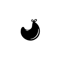 Whimsical Hanging Bean Shape in Monochromatic Illustration on Clean White Backdrop
