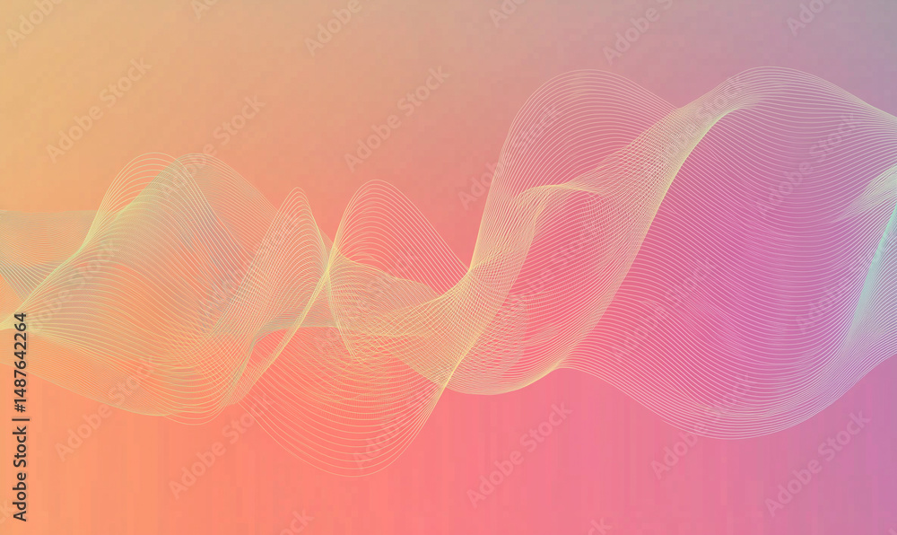 Poster dynamic abstract waves digital art colorful background smooth transition creative visual modern aest