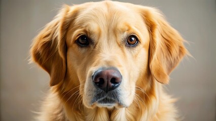 A Golden Retriever's Captivating Gaze A Close-Up Portrait Showing Expressive Eyes and Soft Fur