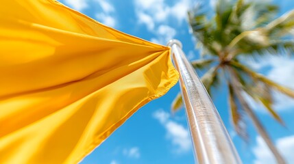 Yellow Flag Against Blue Sky