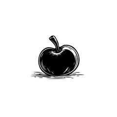 Engraved apple illustration showcases crisp lines and a solitary fruit study
