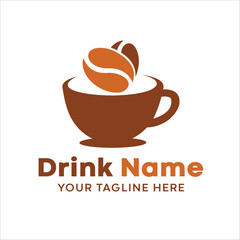 coffe drink logo, icon, background, wall, coffee glass logo design
