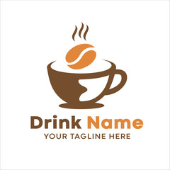 coffe drink logo, icon, background, wall, coffee glass logo design