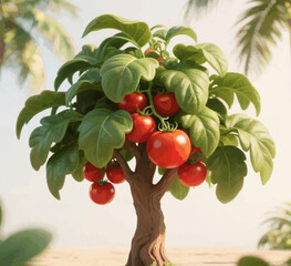 tomato tree 3d illustration