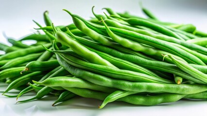 Obraz premium A vibrant pile of freshly harvested green beans, showcasing their bright color and natural texture, ready for culinary use