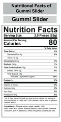 Nutrition facts, Supplement facts, Nutrition facts template, Nutritional Facts of Gummi Slider