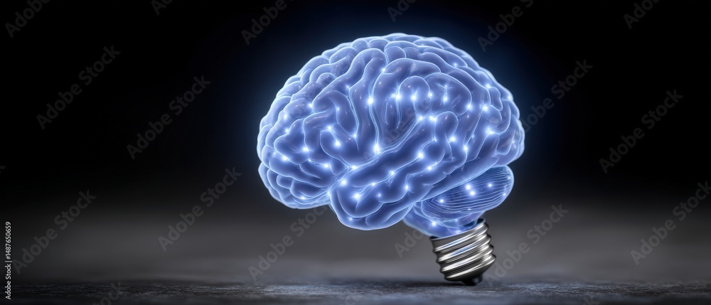 Aufkleber illuminated brain concept symbolizing creativity innovation and intellectual power connected to ener