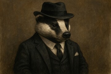 Portrait Badger With Human