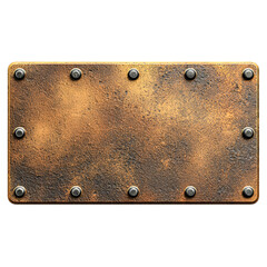 Rustic Gold Metal Plate with Rivets Blank Template,