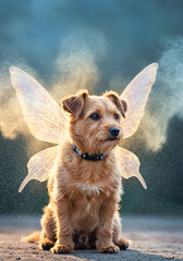 Dog with fairy wings