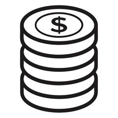 Stack of Coins with Dollar Sign