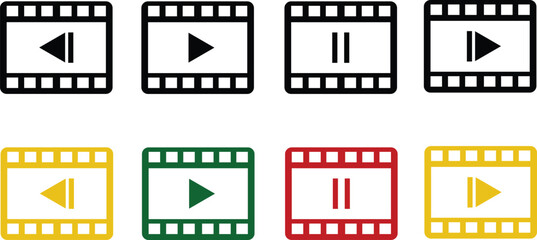 video player symbol icon in flat vector