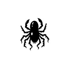 Simple black arachnid silhouette with pincers on plain background image
