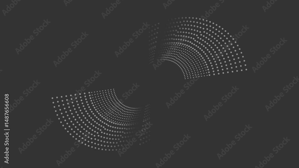 Leinwandbilder Grey dynamic swirling dotted lines abstract futuristic tech background. Seamless looping minimal motion design. Video animation Ultra HD 4K 3840x2160