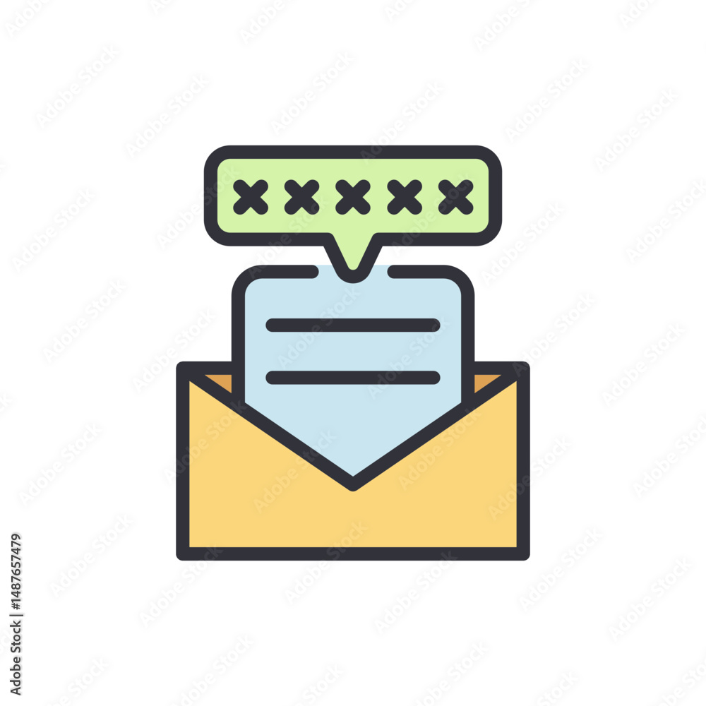 Poster secure email communication represented through encrypted message concept