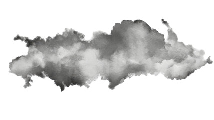 Obraz premium Grey Smoke Swirl Isolated on White Background