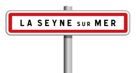 Panneau d'entrée de ville de La Seyne-sur-Mer, Var, Provence-Alpes-Côte d'Azur