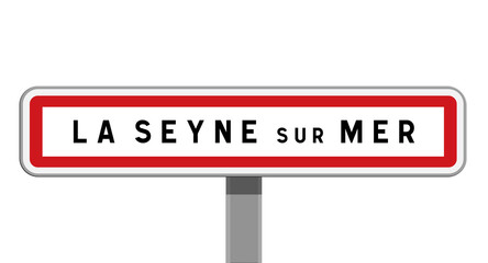 Panneau d'entr&eacute;e de ville de La Seyne-sur-Mer, Var, Provence-Alpes-C&ocirc;te d'Azur