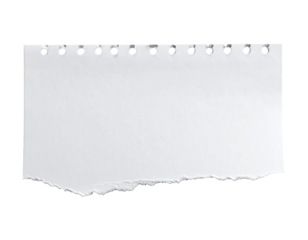 Torn paper with distressed edges and a textured perfect scrapbook isolated cut out on transparent png