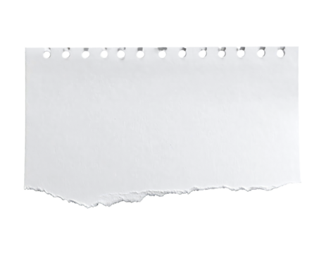 Torn paper with distressed edges and a textured perfect scrapbook isolated cut out on transparent png - Powered by Adobe