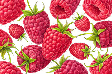 Summer taste.Delicious healthy raspberry for dessert