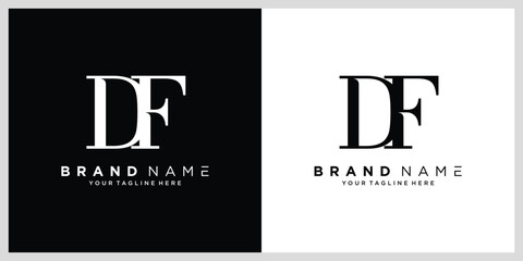 Alphabet letter icon logo DF or FD