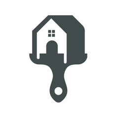 paint brush logo design and house painting