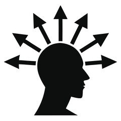 Head with Arrows Pointing Outward