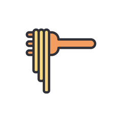 Spaghetti Served On A Fork, Ready For A Delicious Meal Isolated