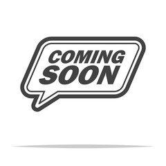Coming soon speech bubble outline icon transparent
