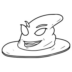 wizard hat character illustration hand drawn outline vector