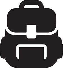 Minimalist Backpack Icon . Travel & School Bag Vector Design