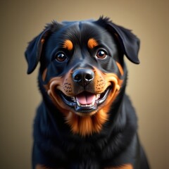 Fototapeta premium Smiling Dog with Black and Brown Coat