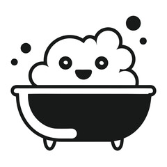 Cute Smiling Bubble in a Bathtub