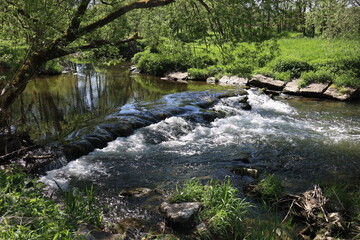 Rapids on the Tauber River in Germany