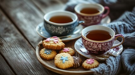 Fototapeta premium Tea and Cookies Still Life