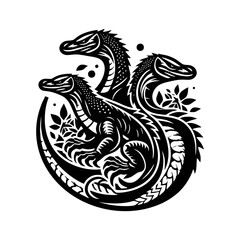 Komodo vector, island reptile, wild animal, venomous beast, dragon predator for vector illustration, commercial art, mascot design, and brand template usage